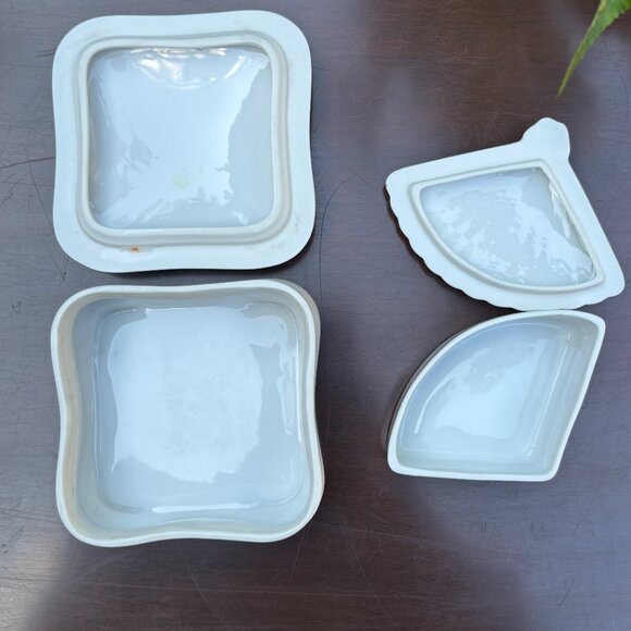 Pair of Vintage Porcelain Trinket Boxes German Pottery for Rings and Jewelry - Picture 8 of 16